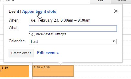 how to add google calendar appointment slots on site